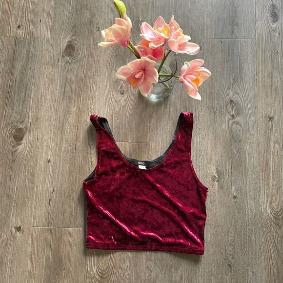 Urban Outfitters Tops - UO / BDG / VELVET CROPPED TANK TOP